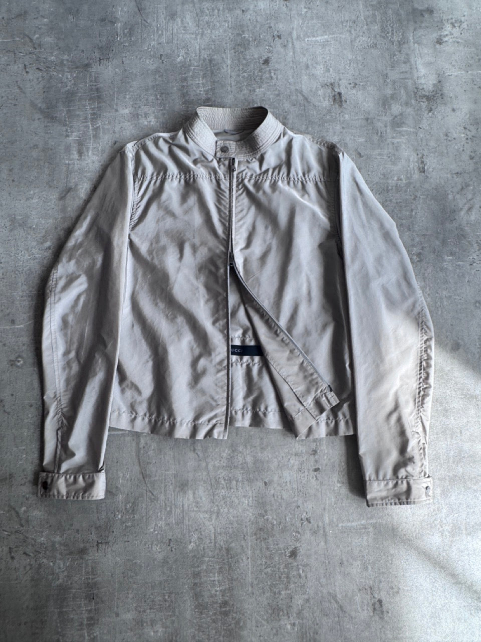 2001 Gucci Tom Ford Sheer Khaki Moto Jacket