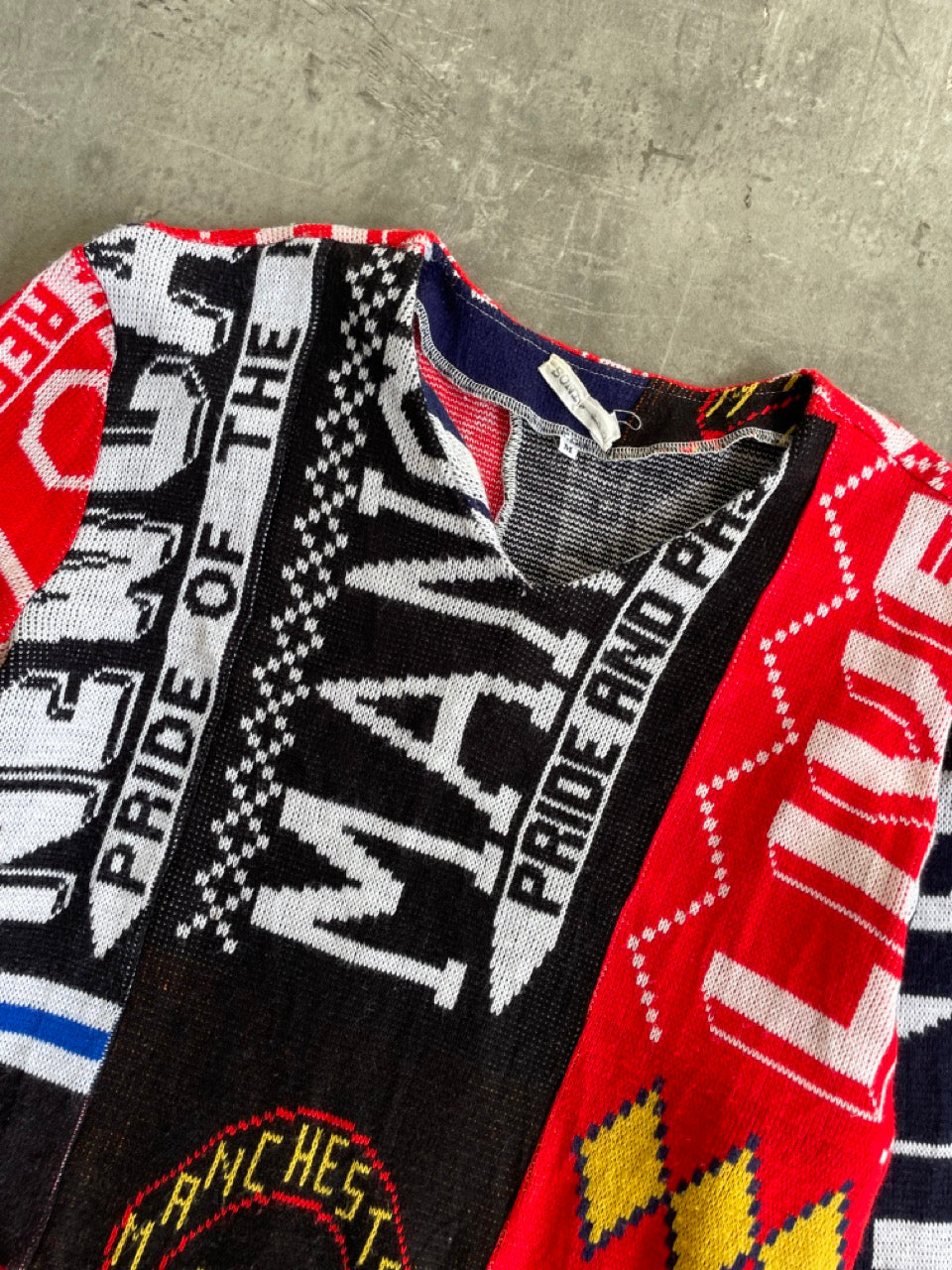 Needles x Sonic Lab Football Scarf Rebuild Knit Sweater
