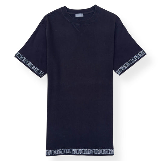 Dior Logo Embroidered Cotton T-Shirt Black - Pre-Loved | Wylist