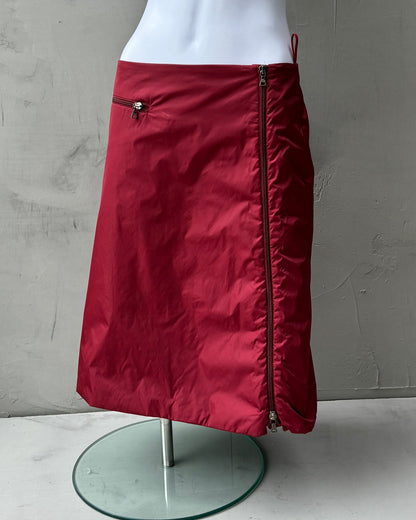PRADA SPORT RED NYLON SKIRT - M | Medium, Red