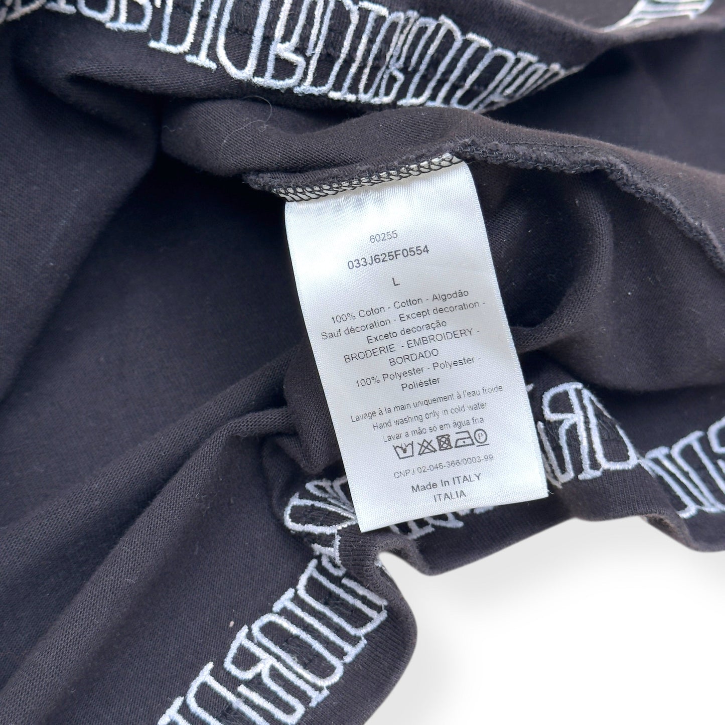 DIOR LOGO-EMBROIDERED COTTON T-SHIRT BLACK L | Large, Black