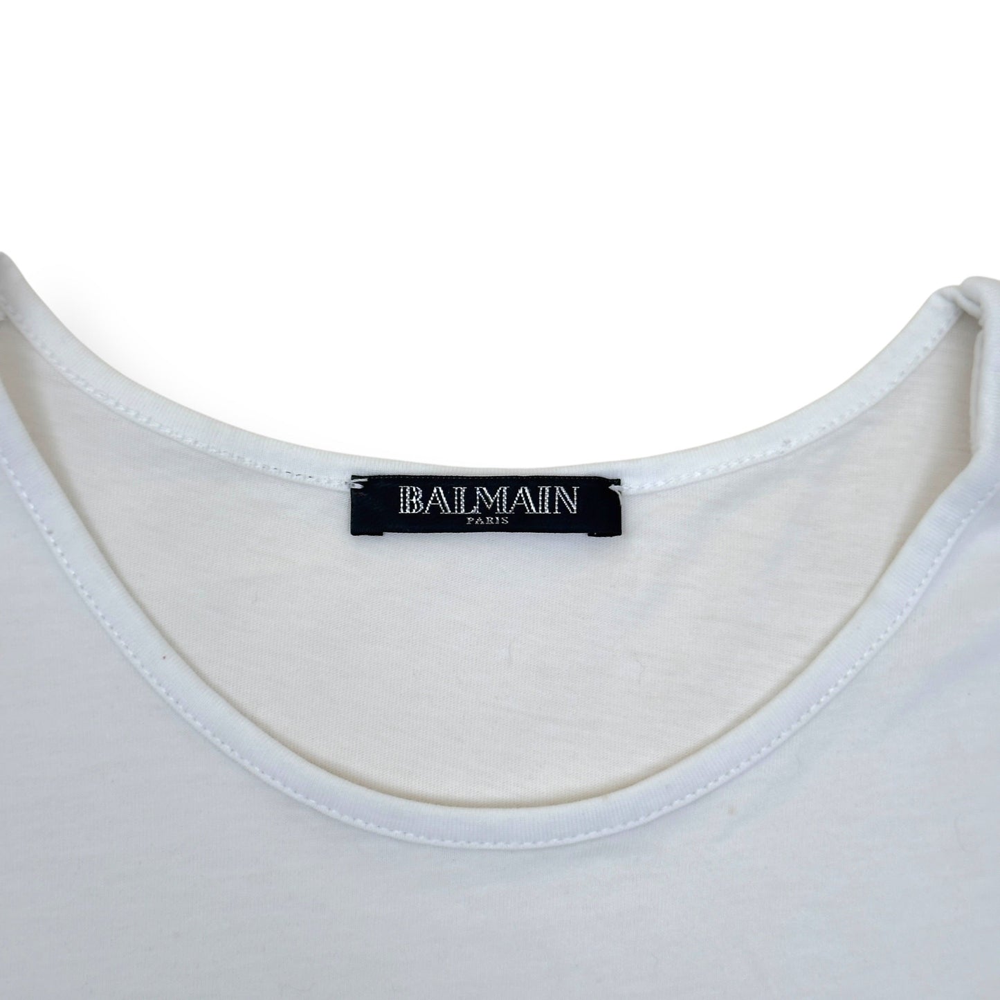 BALMAIN PARIS COTTON TANK TOP WHITE 34 / XS | XS, Tan