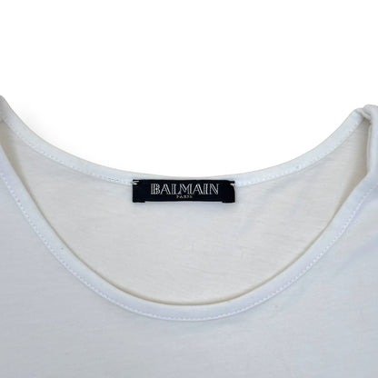 BALMAIN PARIS COTTON TANK TOP WHITE 34 / XS | XS, Tan