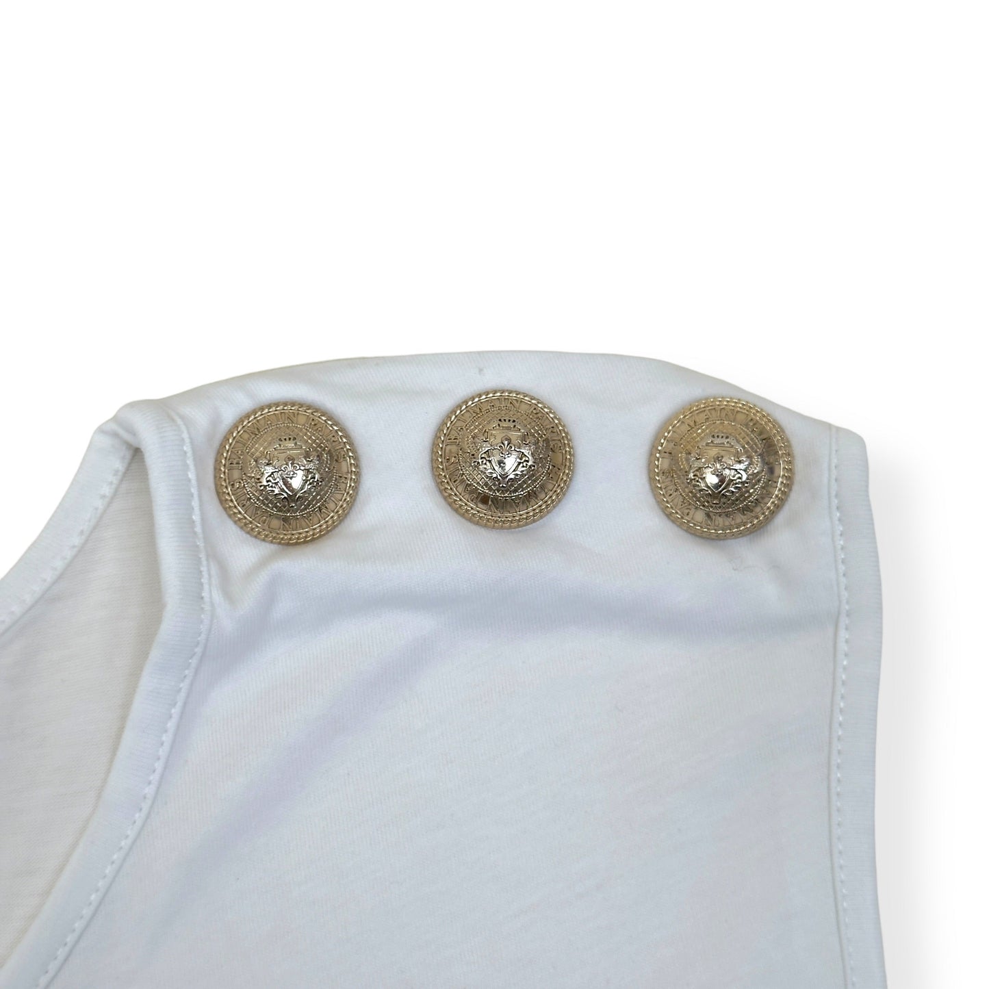 BALMAIN PARIS COTTON TANK TOP WHITE 34 / XS | XS, Tan