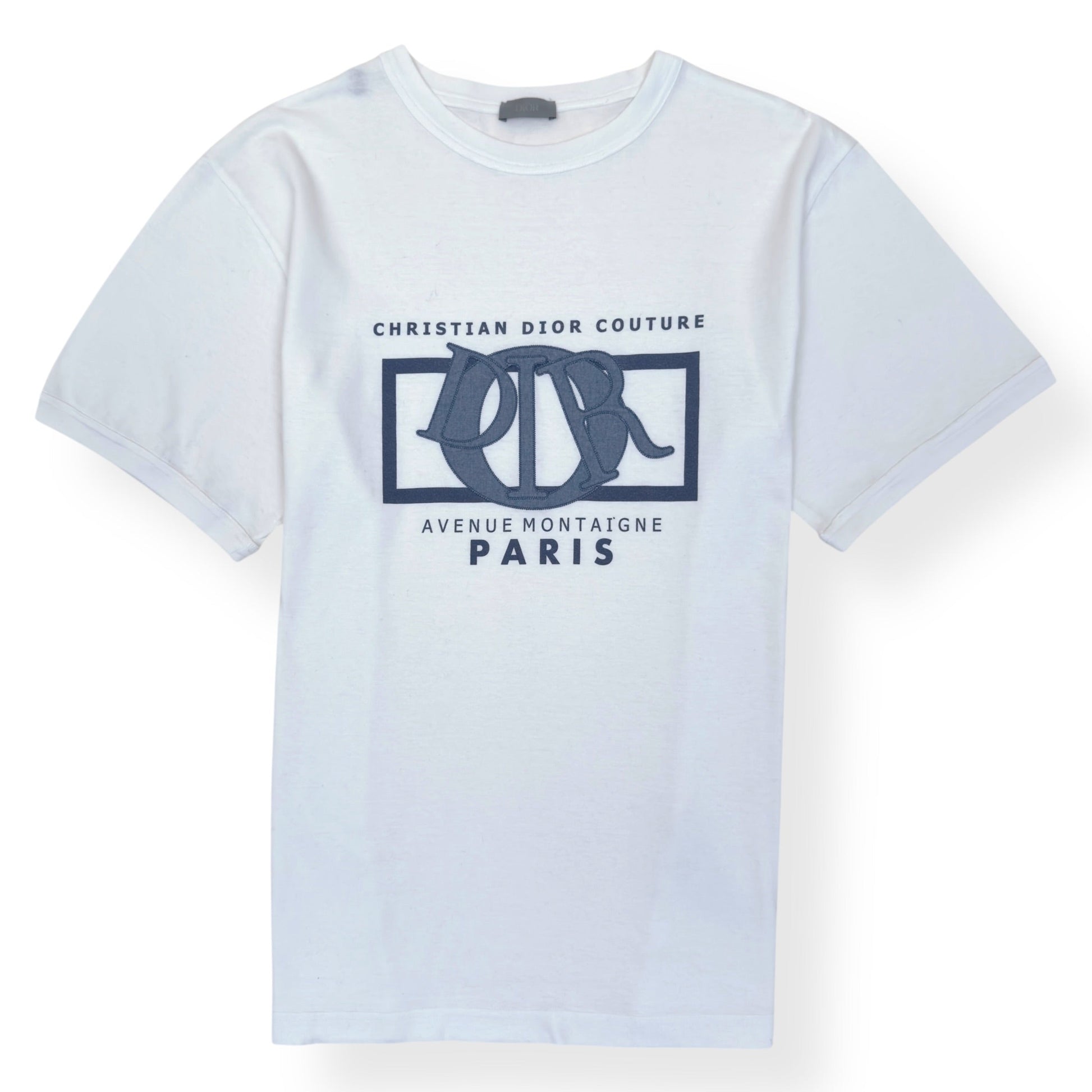Dior Graphic Print Cotton T-Shirt White Blue - Pre-Loved | Wylist