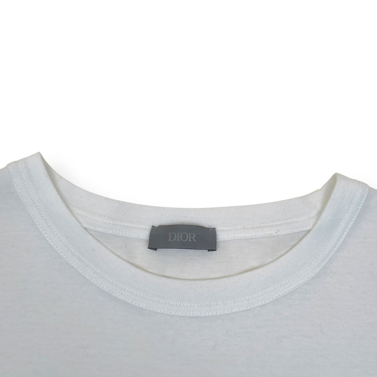 DIOR GRAPHIC PRINT COTTON T-SHIRT WHITE / BLUE L | Large, Blue
