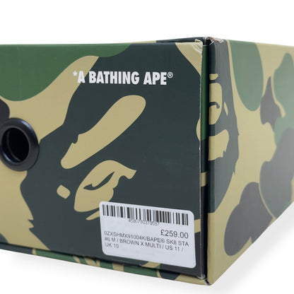 A BATHING APE BAPE SK8 STA SNEAKER BROWN / PINK UK10 | UK 10, Brown