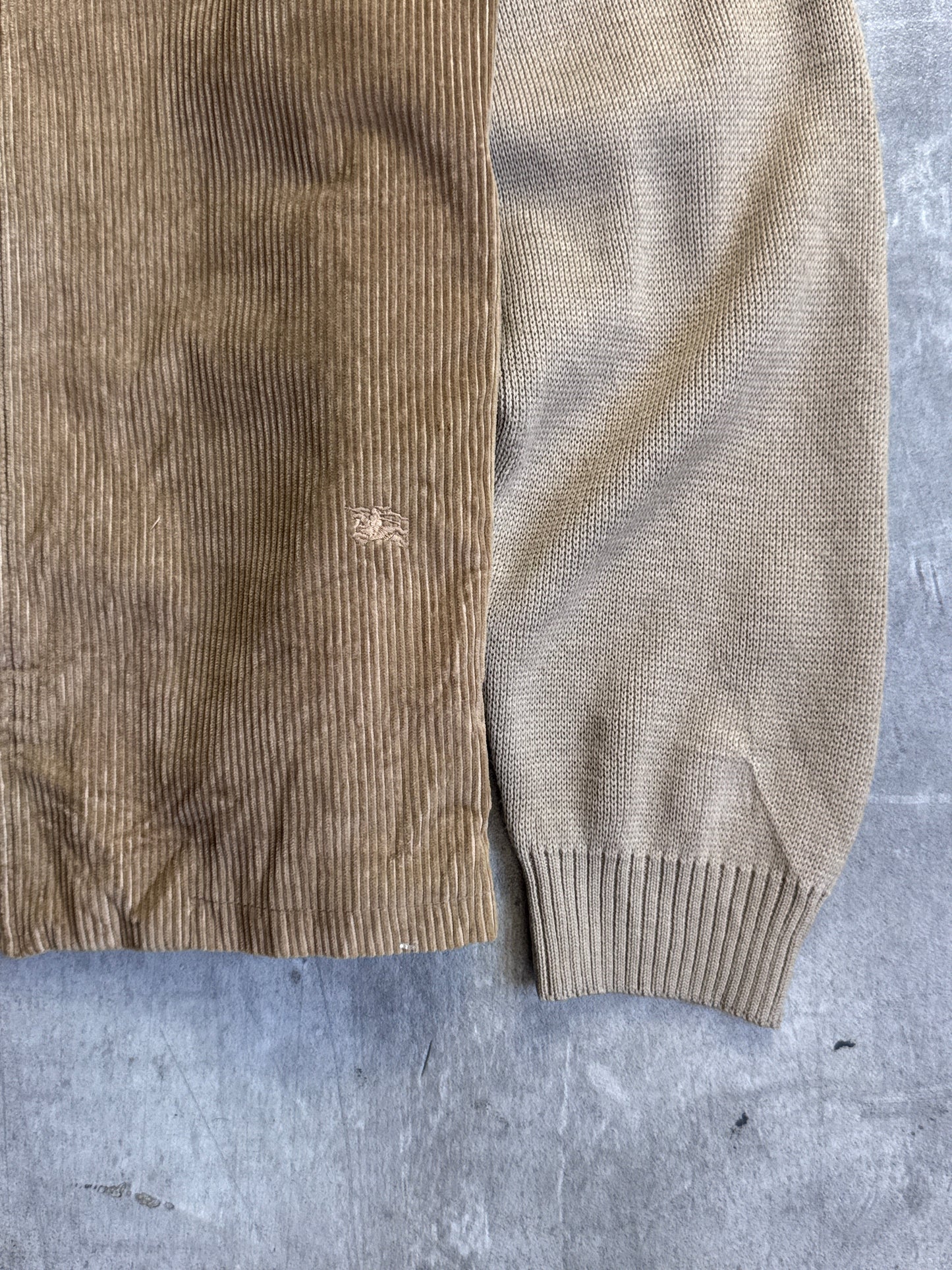 2000's Burberry Cord Front Rib Trim Cardigan