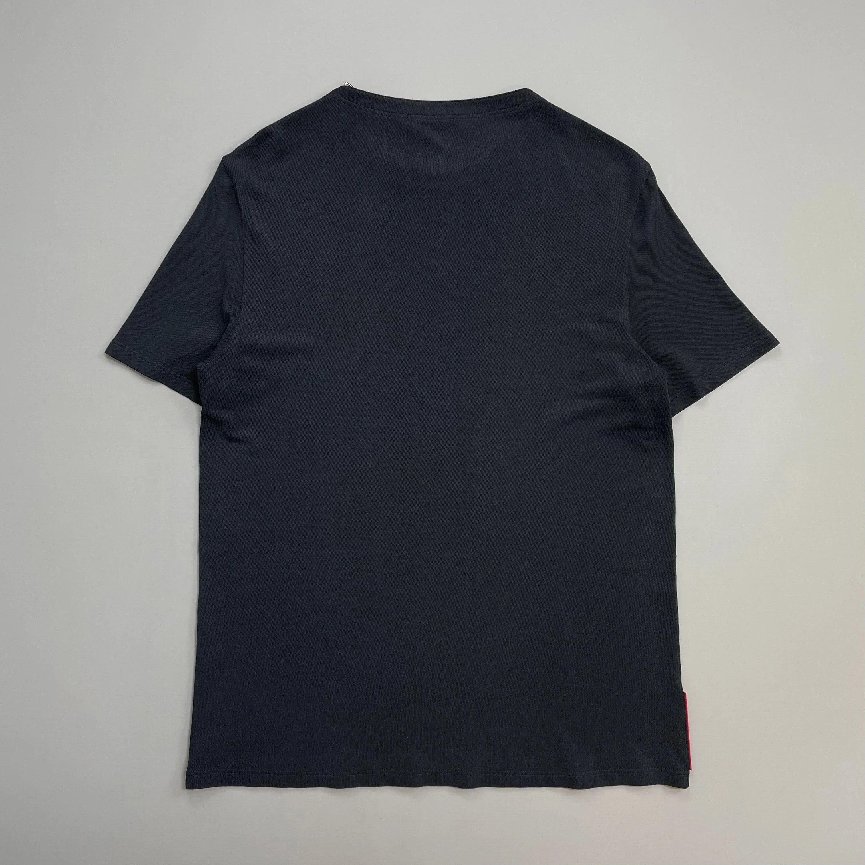 Prada Sport Navy 00s Canvas Textured Zip-Shoulder T-Shirt – Known
