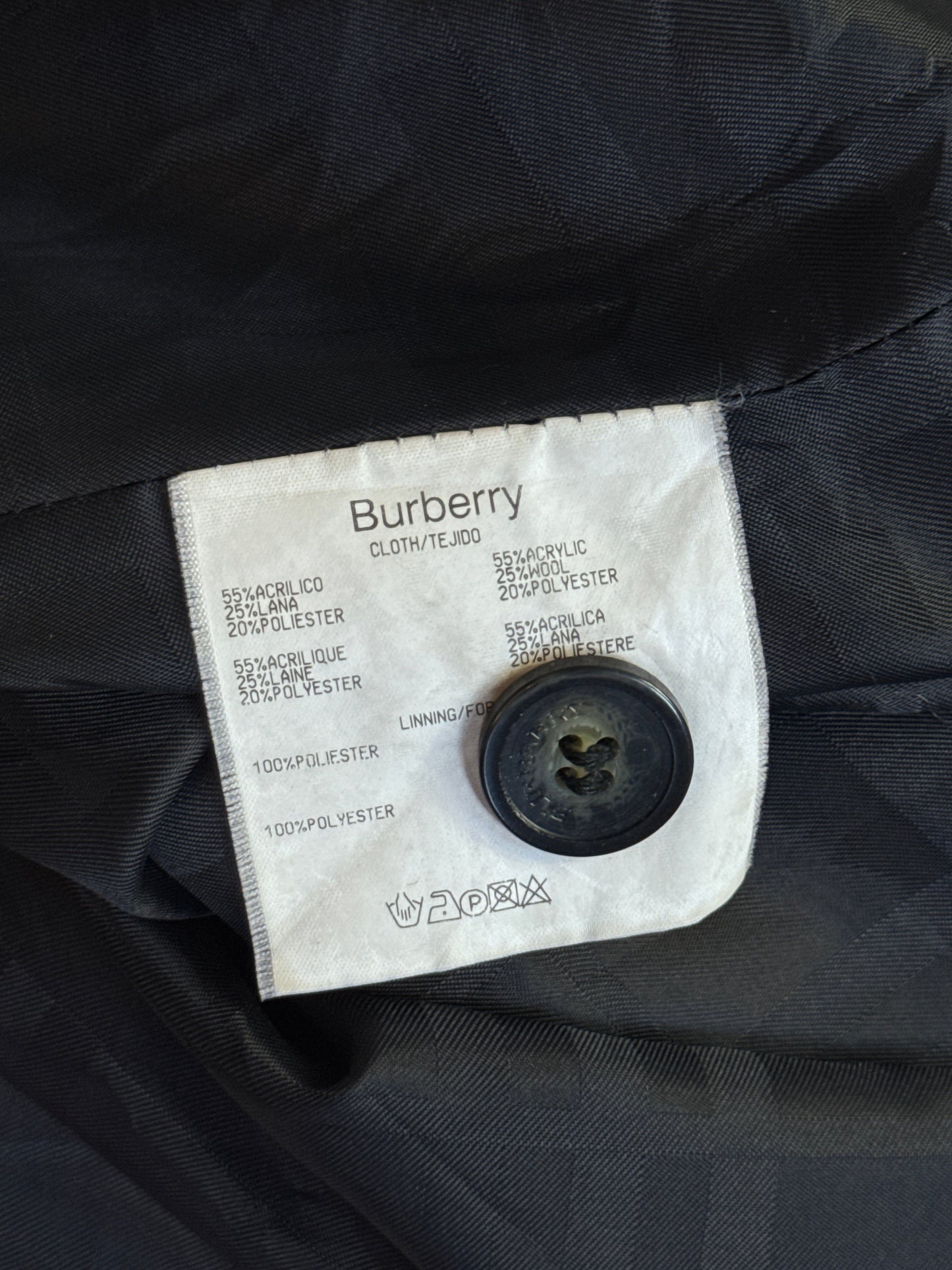 Burberry Grey Lana Wool Cord Collar Button Chore Jacket