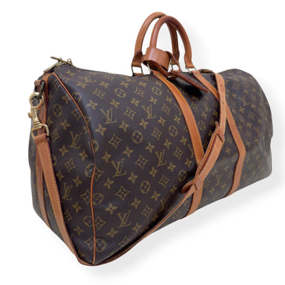 LOUIS VUITTON MONOGRAM CANVAS  KEEPALL BANDOULIERE BROWN 55 | O/S, Brown