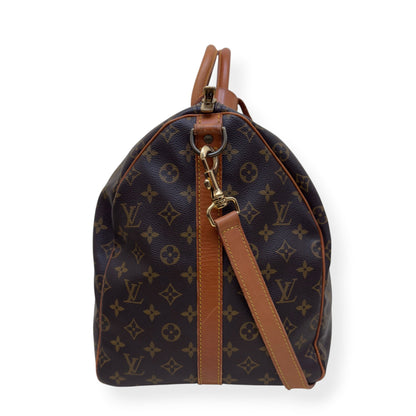LOUIS VUITTON MONOGRAM CANVAS  KEEPALL BANDOULIERE BROWN 55 | O/S, Brown