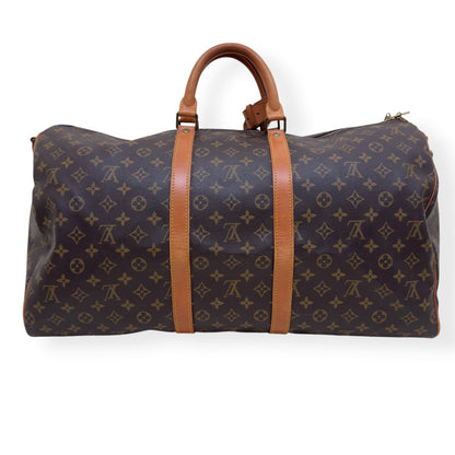 LOUIS VUITTON MONOGRAM CANVAS  KEEPALL BANDOULIERE BROWN 55 | O/S, Brown
