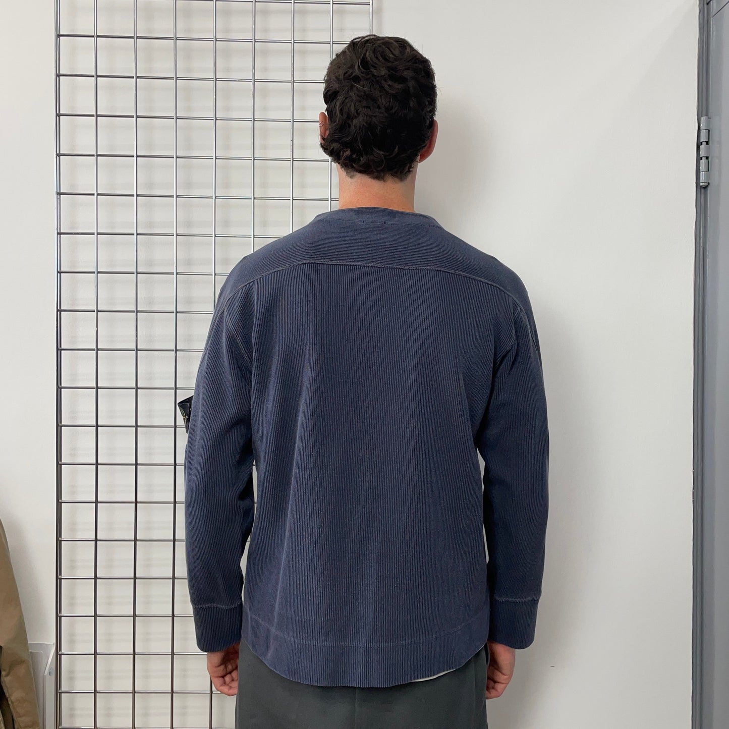 Stone Island Navy SS00 Ribbed Jumper | Large, Navy
