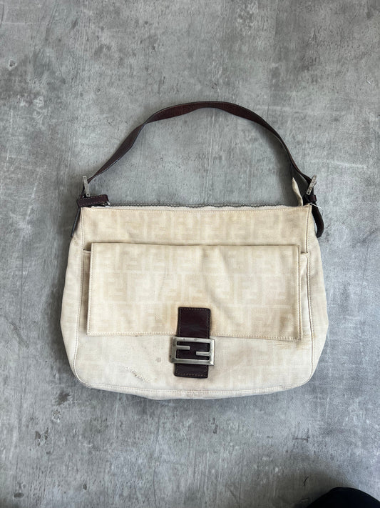 Fendi Zucca Mumma Baguette Cloth Shoulder Bag