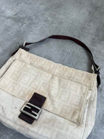 Fendi Zucca Mumma Baguette Cloth Shoulder Bag