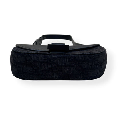 DIOR SADDLE OBLIQUE JACQUARD MESSENGER BAG BLACK MINI | O/S, Black
