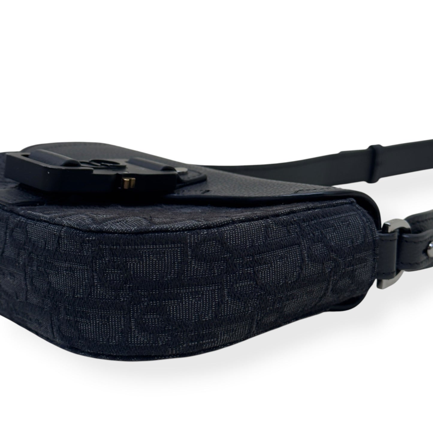 DIOR SADDLE OBLIQUE JACQUARD MESSENGER BAG BLACK MINI | O/S, Black