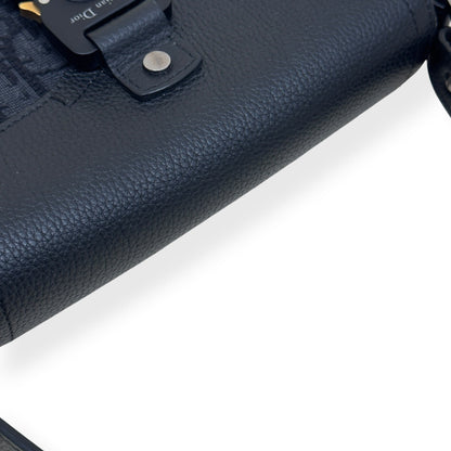 DIOR SADDLE OBLIQUE JACQUARD MESSENGER BAG BLACK MINI | O/S, Black