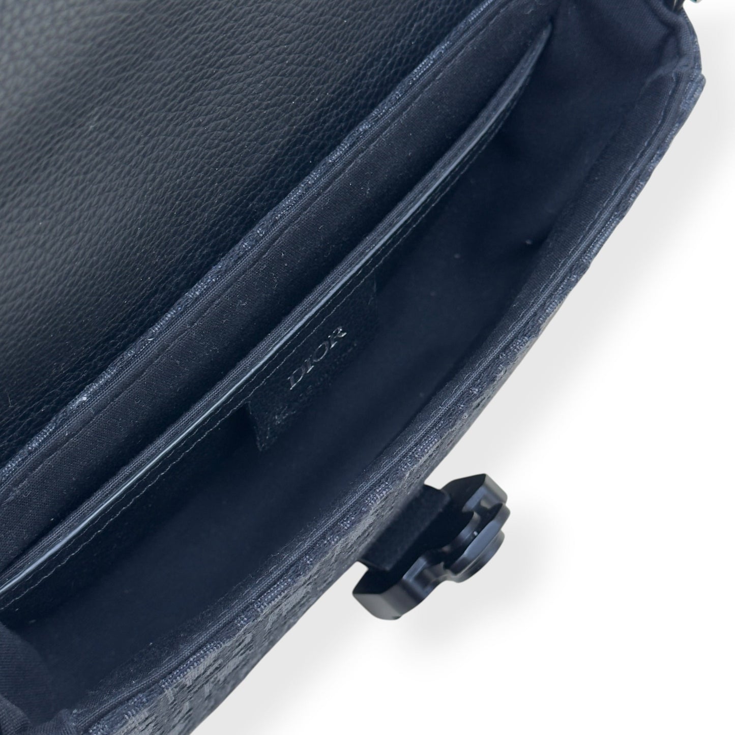 DIOR SADDLE OBLIQUE JACQUARD MESSENGER BAG BLACK MINI | O/S, Black