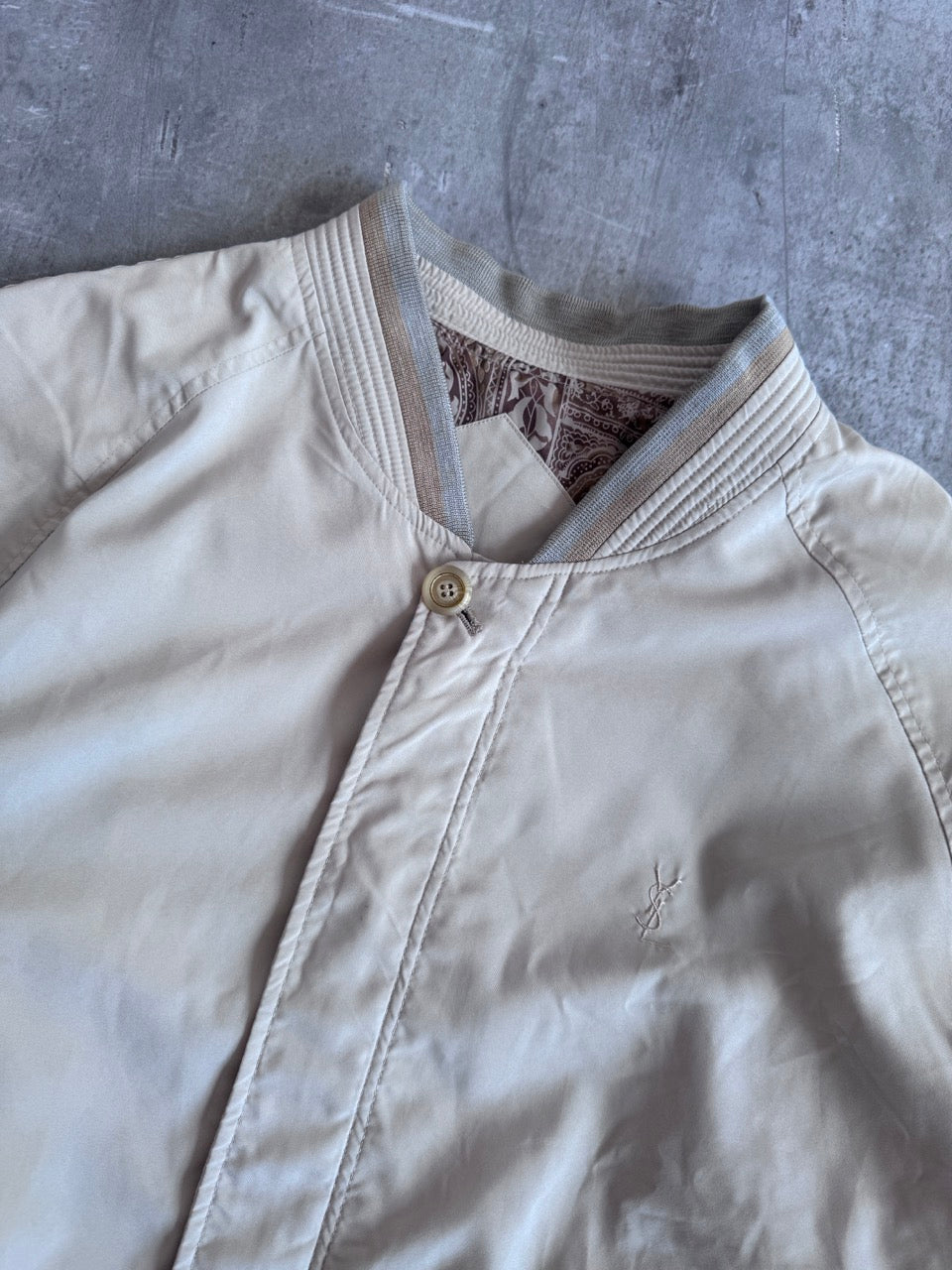 YSL Cream Vintage Bomber Jacket