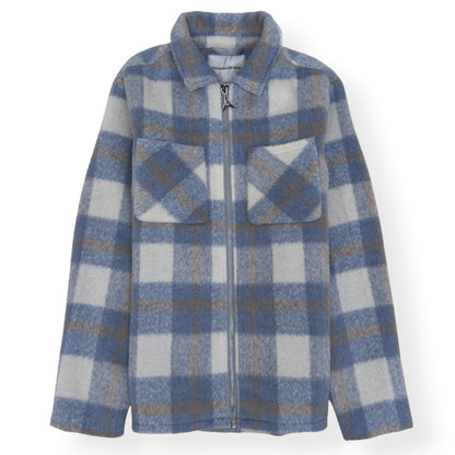 MANIERE DE VOIR CHECK WOOL BLEND JACKET BLUE / GREY M | Medium, Blue
