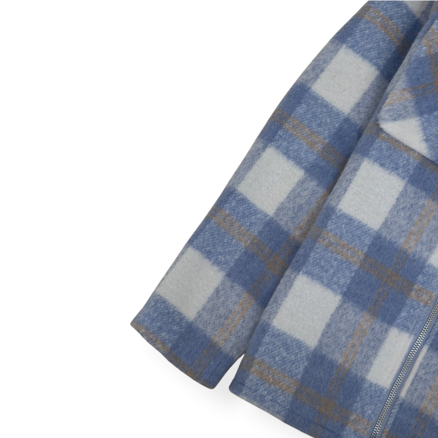 MANIERE DE VOIR CHECK WOOL BLEND JACKET BLUE / GREY M | Medium, Blue