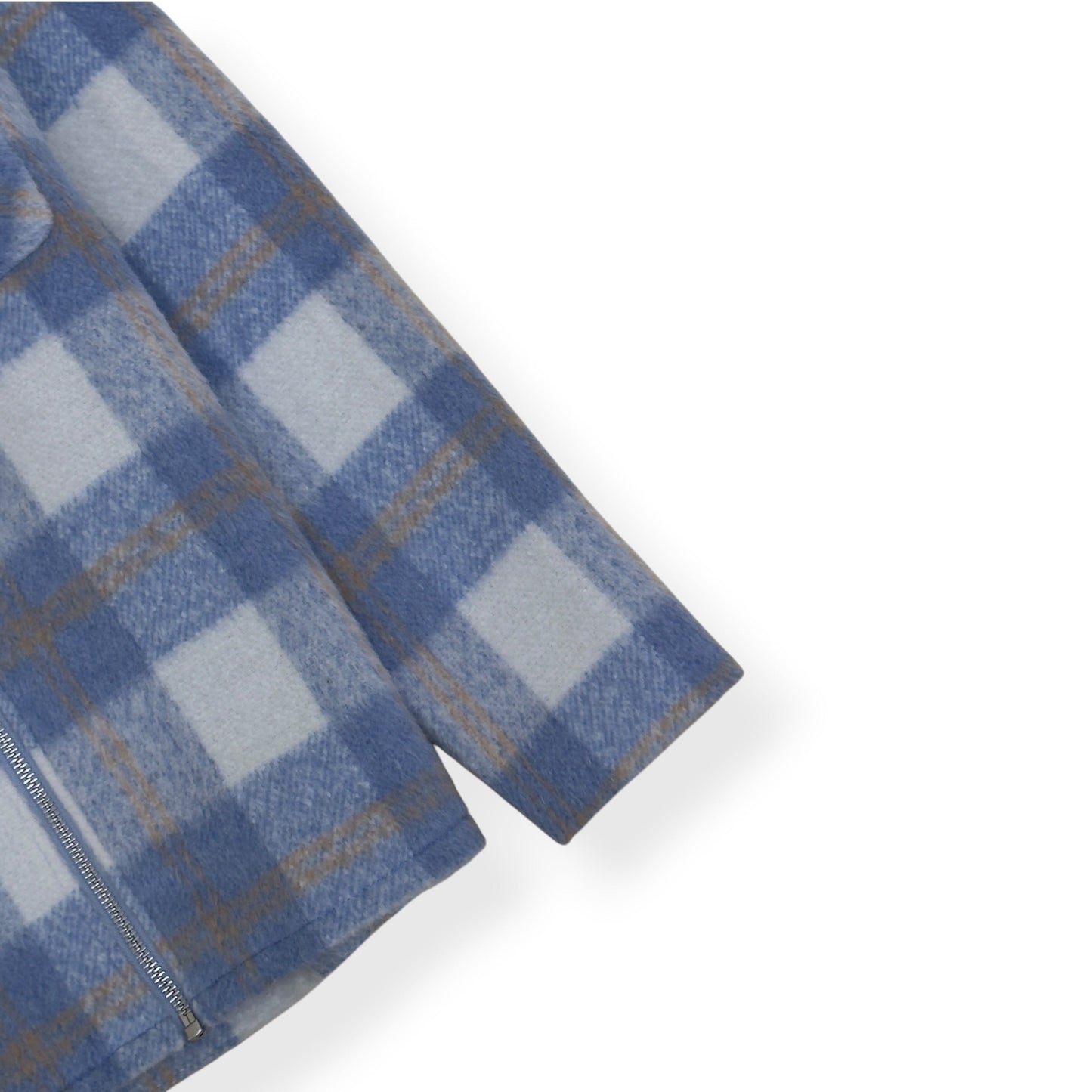 MANIERE DE VOIR CHECK WOOL BLEND JACKET BLUE / GREY M | Medium, Blue