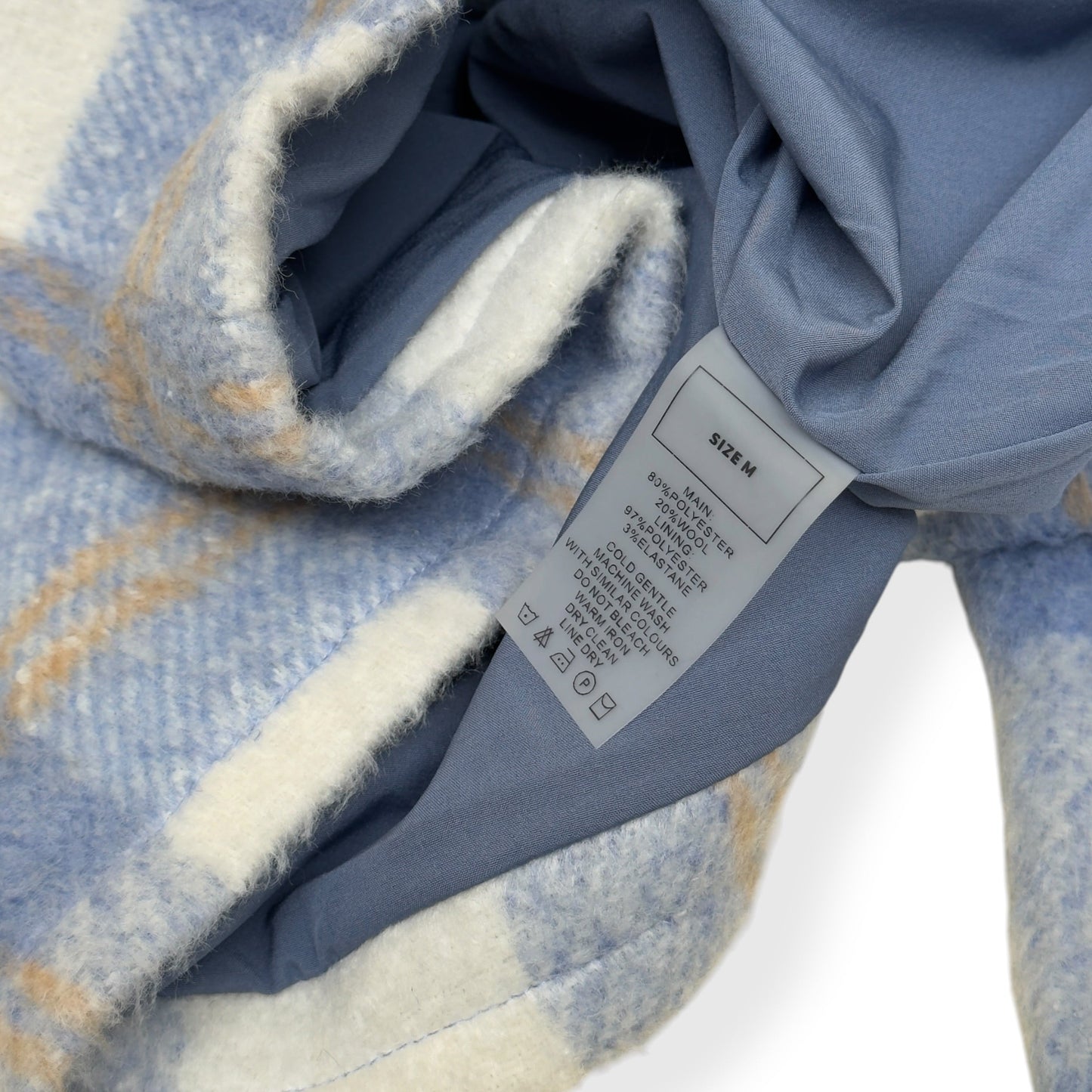 MANIERE DE VOIR CHECK WOOL BLEND JACKET BLUE / GREY M | Medium, Blue