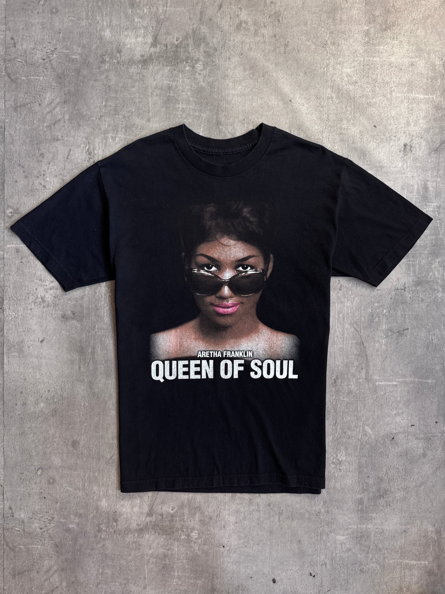 1990's Queen of Soul Aretha Franklin Respect Black Graphic Tee