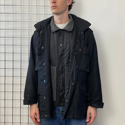 Left Hand Massimo Osti Studio Black 90s Liner Military Field Jacket | Large, Black