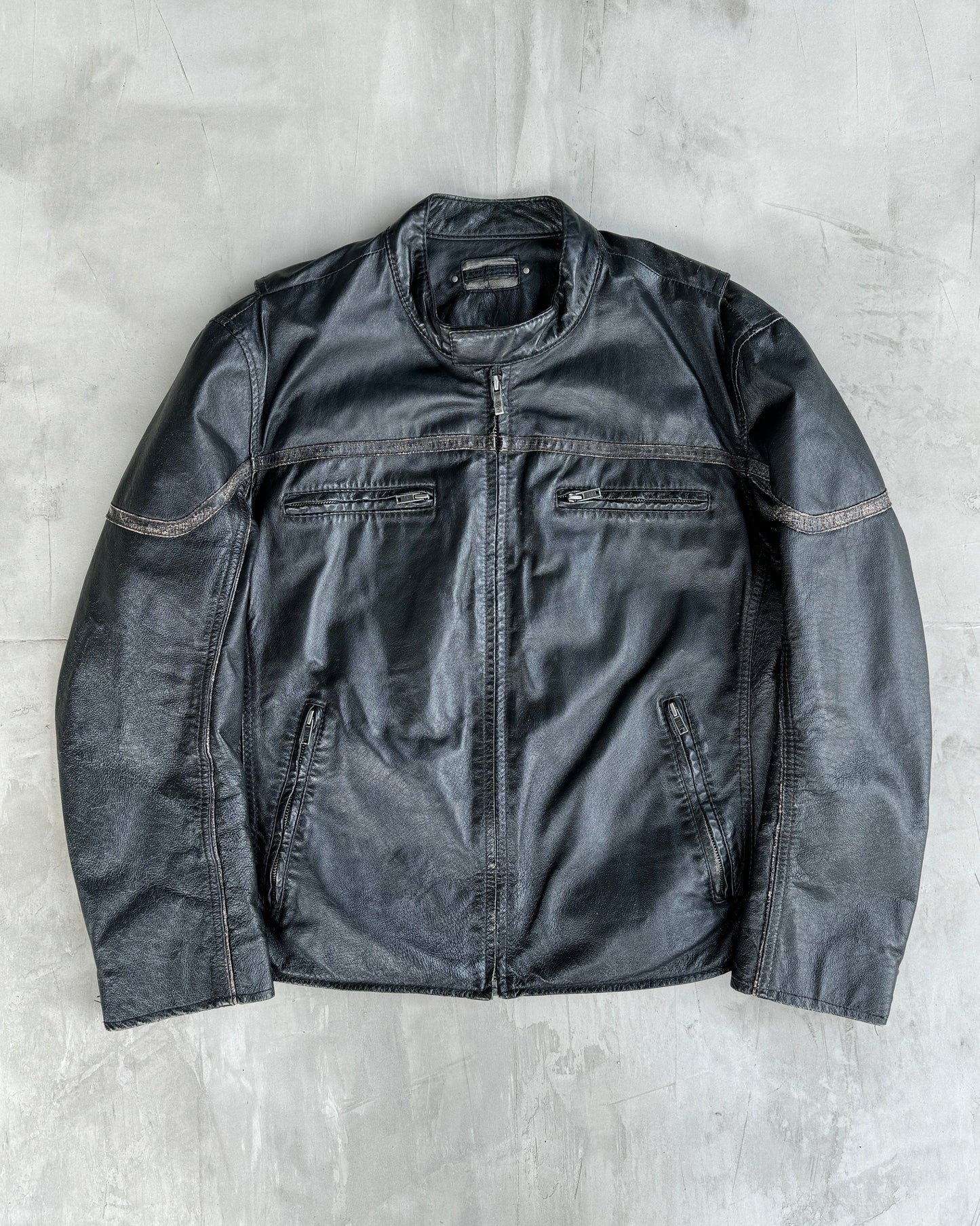 WILSONS 90'S DRAGON BLACK LEATHER JACKET - L | Large, Black