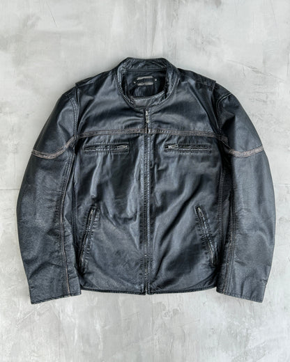 WILSONS 90'S DRAGON BLACK LEATHER JACKET - L | Large, Black