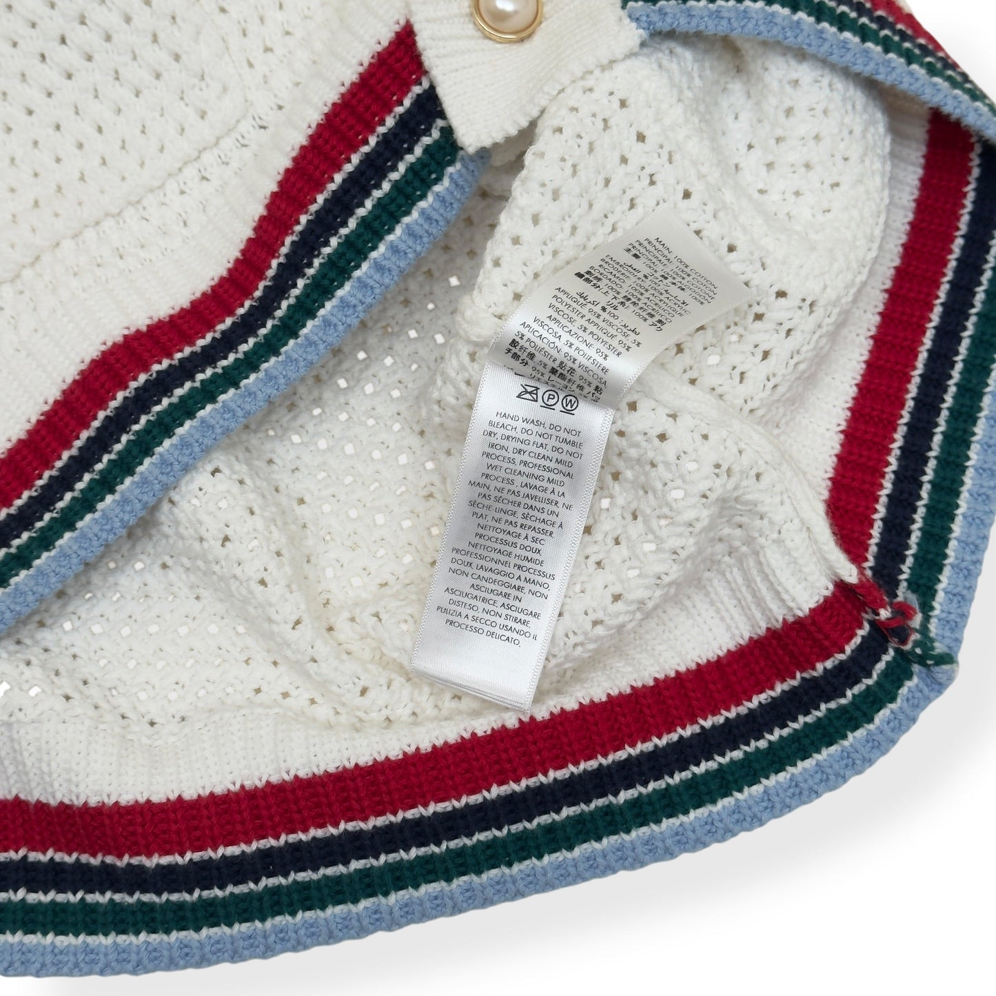 CASABLANCA CROCHET KNIT POLO SHIRT WHITE M | Medium, White