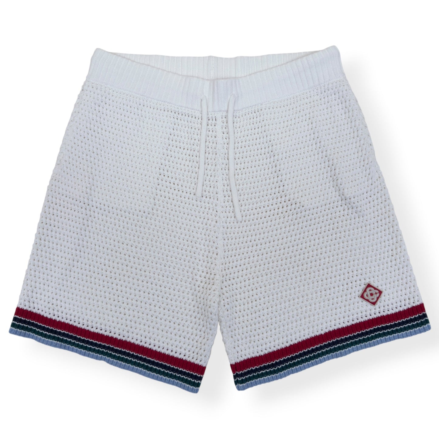 CASABLANCA CROCHET KNIT SHORTS WHITE L | Large, White