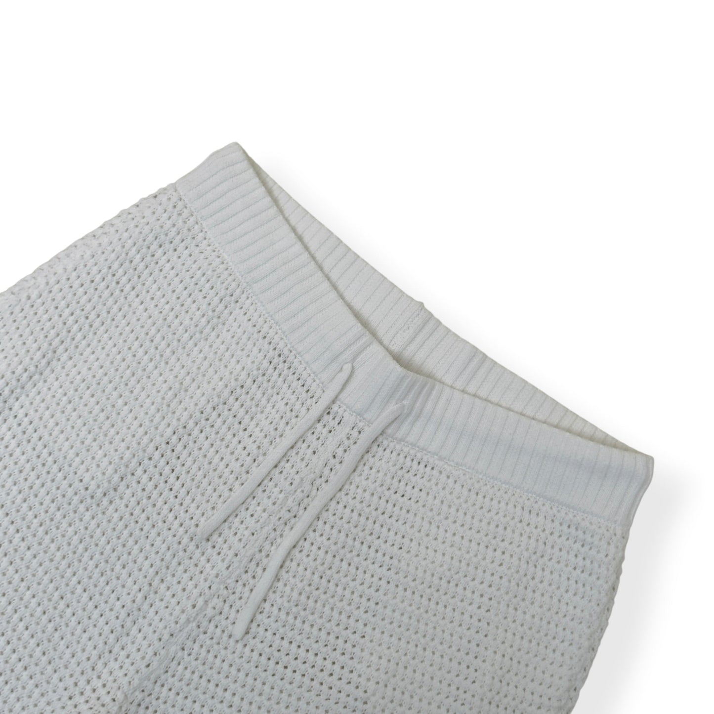 CASABLANCA CROCHET KNIT SHORTS WHITE L | Large, White