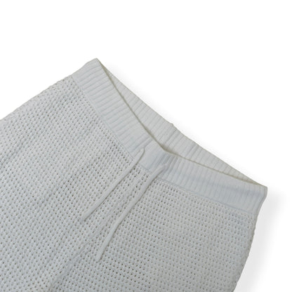 CASABLANCA CROCHET KNIT SHORTS WHITE L | Large, White