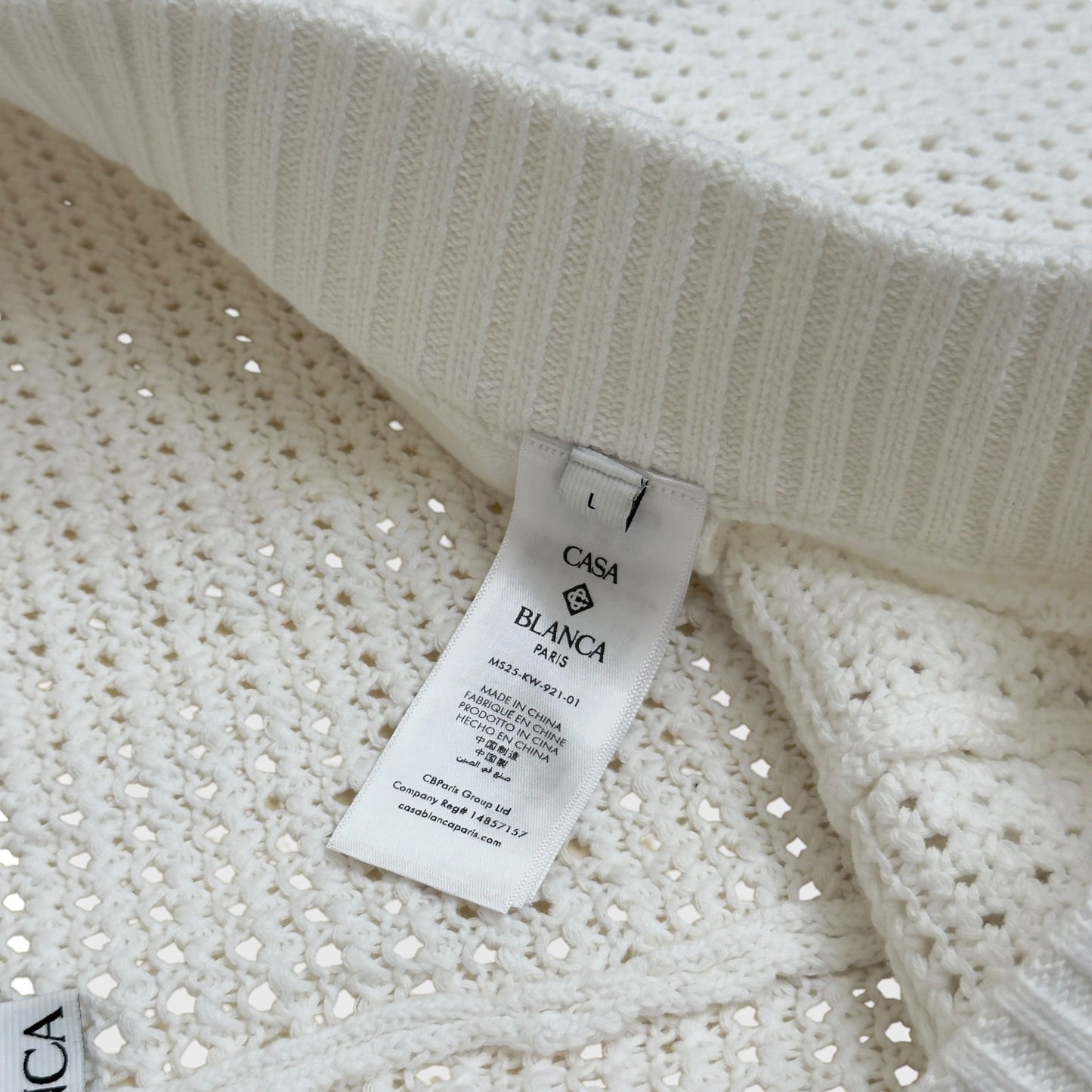 CASABLANCA CROCHET KNIT SHORTS WHITE L | Large, White