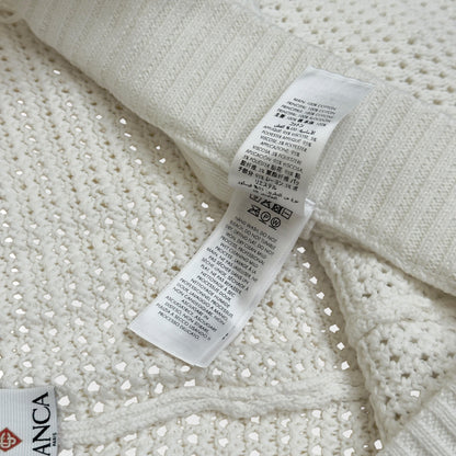 CASABLANCA CROCHET KNIT SHORTS WHITE L | Large, White
