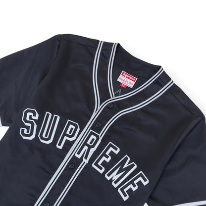 SUPREME MITCHELL & NESS SATIN BASEBALL JERSEY BLACK M | Medium, Black