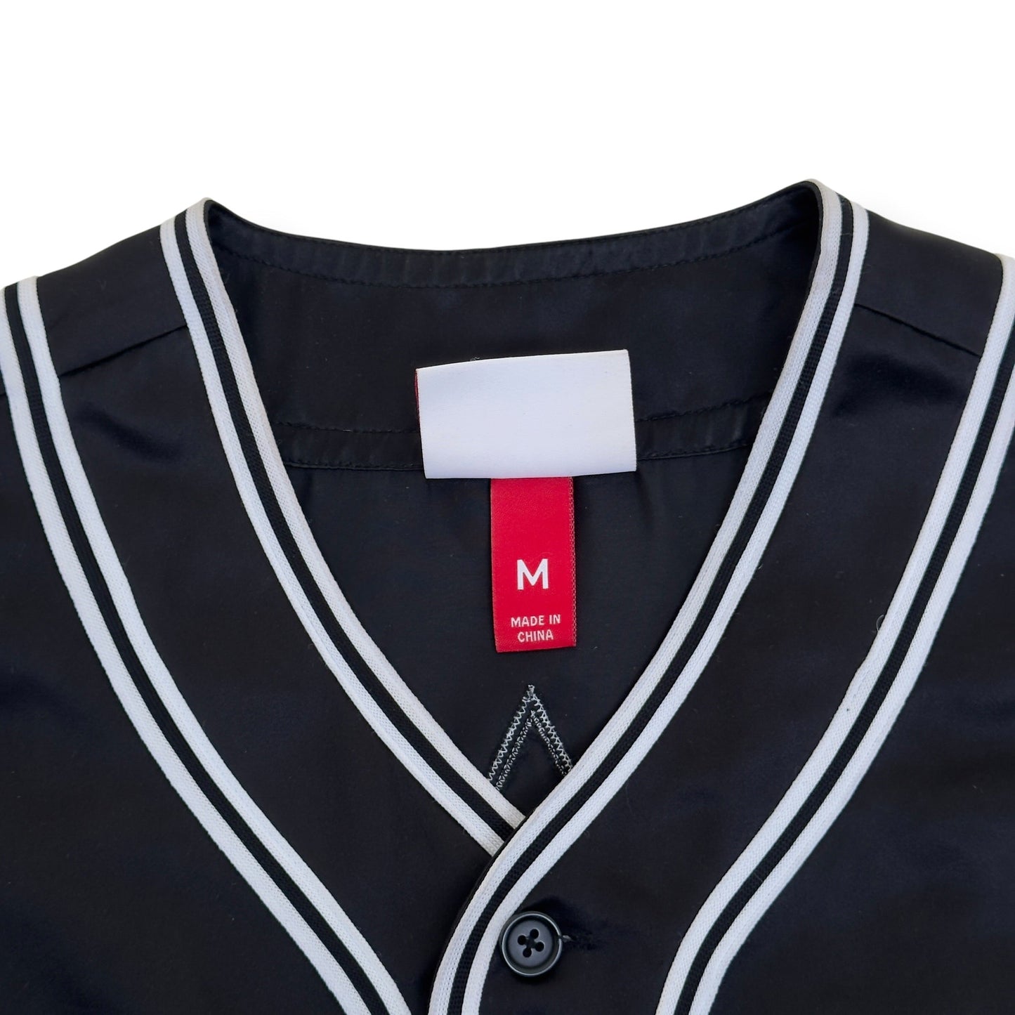 SUPREME MITCHELL & NESS SATIN BASEBALL JERSEY BLACK M | Medium, Black