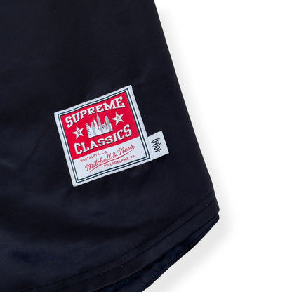 SUPREME MITCHELL & NESS SATIN BASEBALL JERSEY BLACK M | Medium, Black