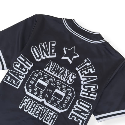 SUPREME MITCHELL & NESS SATIN BASEBALL JERSEY BLACK M | Medium, Black