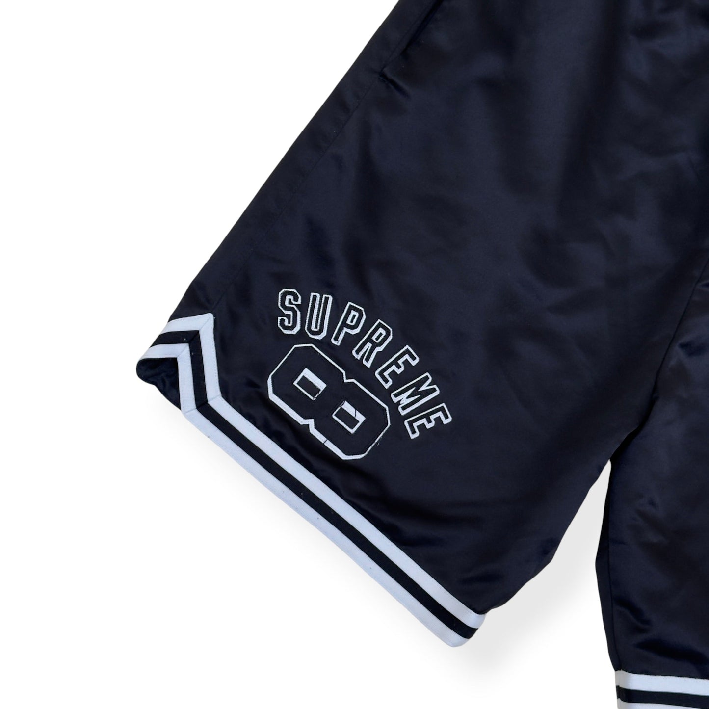 SUPREME MITCHELL & NESS SATIN SHORTS BLACK M | Medium, Black