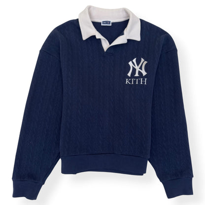KITH X NEW YORK YANKEES CABLE FLEECE NELSON SWEATSHIRT NAVY L | Large, Navy