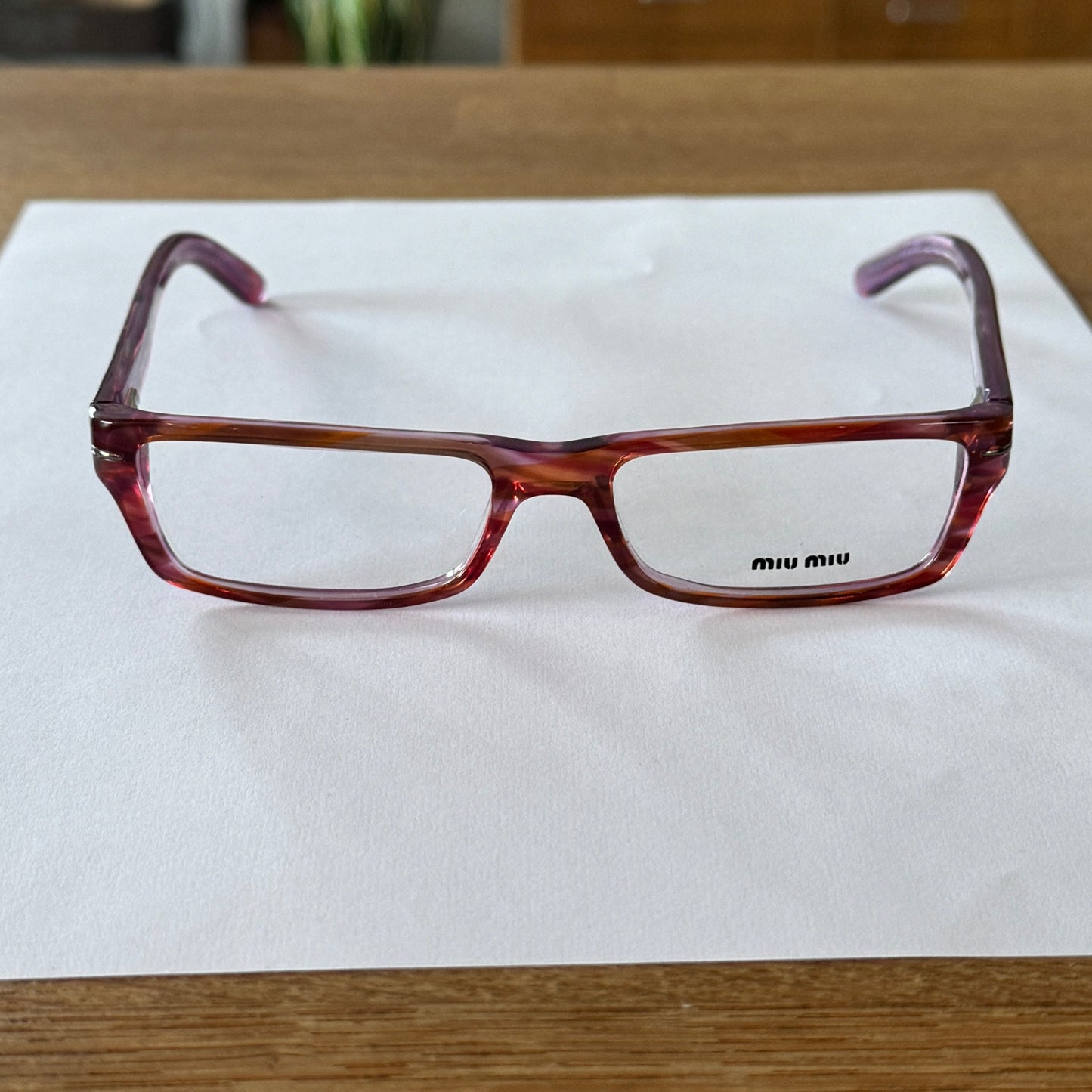 MIU MIU CLEAR LENS PINK BAYONETTA EYE GLASSES