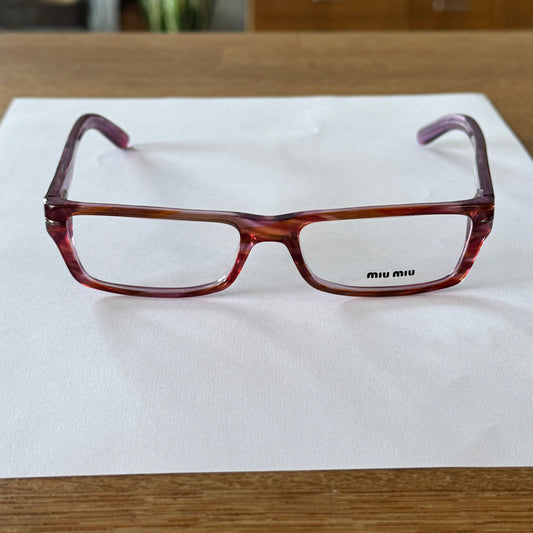 MIU MIU CLEAR LENS PINK BAYONETTA EYE GLASSES