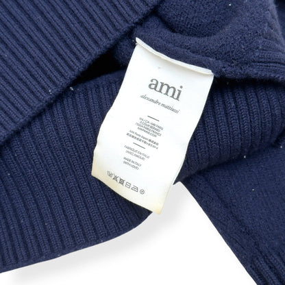 AMI PARIS A HEART KNITTED HOODIE NAVY L | Large, Navy