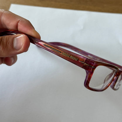 MIU MIU CLEAR LENS PINK BAYONETTA EYE GLASSES