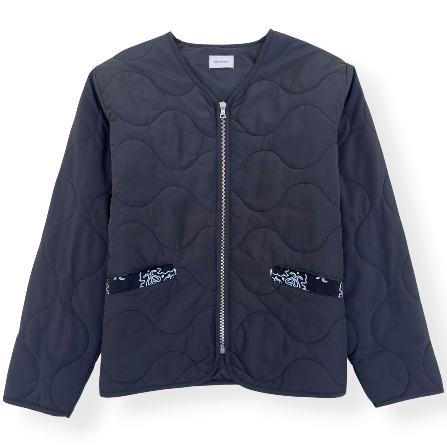 ASKYURSELF BANDANA QUILTED LINER JACKET BLACK S | Small, Black